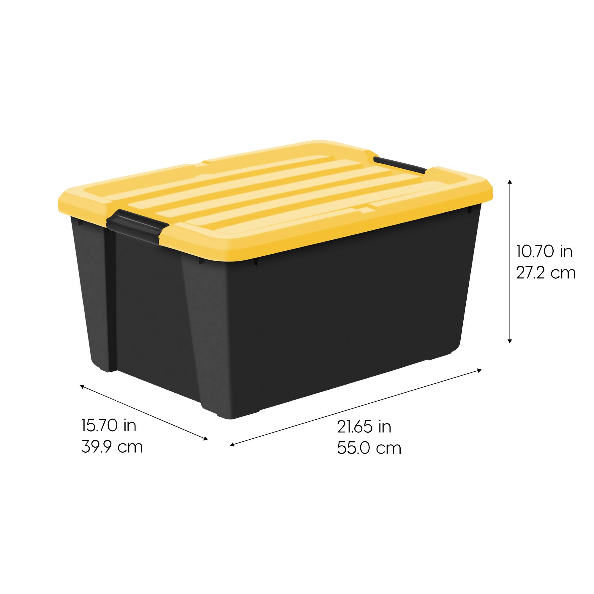 Iris® 45 Qt. Yellow, Plastic Storage Bins, 4 Ct